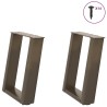 Pieds de table basse en U 2 pièces Acier naturel 38 x (42-43) cm Acier 
