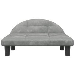 Lit pour chien gris clair 70x52x30 cm velours 