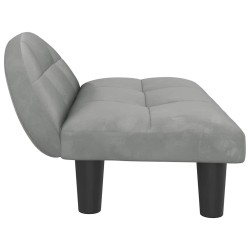 Lit pour chien gris clair 70x52x30 cm velours 