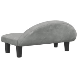 Lit pour chien gris clair 70x52x30 cm velours 
