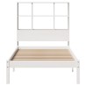 Lit bibliothèque sans matelas blanc 90x190cm bois de pin massif 