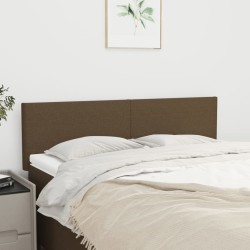 Têtes de lit 2 pcs Marron foncé 72x5x78/88 cm Tissu 