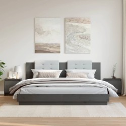 Tables de chevet 2 pcs Gris 40x30,5x40 cm Bois de pin massif 