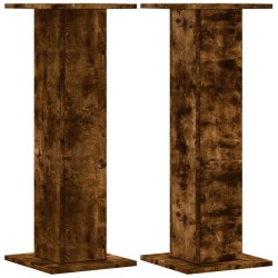 Supports de haut-parleurs 2 pcs chêne fumé bois d'ingénierie 