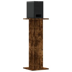 Supports de haut-parleurs 2 pcs chêne fumé bois d'ingénierie 