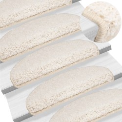 Tapis d'escalier 10 pcs 65x21x4 cm Blanc 