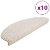 Tapis d'escalier 10 pcs 65x21x4 cm Blanc 