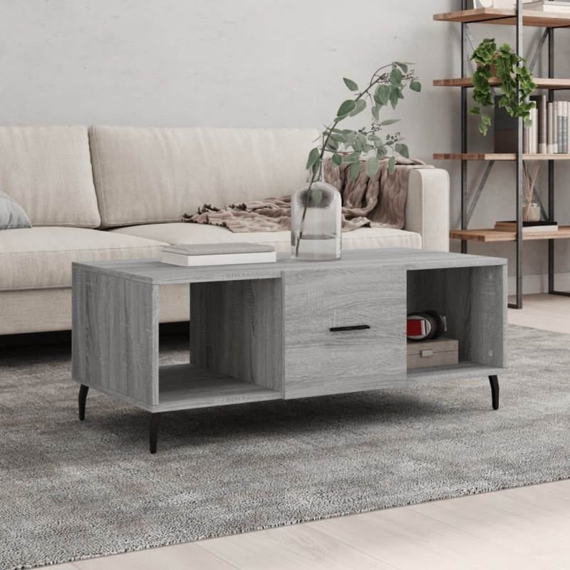 Table basse sonoma gris 102x50x40 cm bois d'ingénierie Table basse sonoma gris 102x50x40 cm bois d'ingénierie
