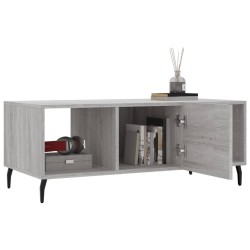 Table basse sonoma gris 102x50x40 cm bois d'ingénierie 