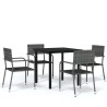 Ensemble à manger de jardin 5 pcs Gris 