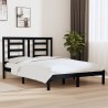 Cadre de lit sans matelas noir 135x190 cm bois de pin massif 