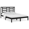 Cadre de lit sans matelas noir 135x190 cm bois de pin massif 