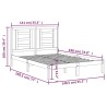 Cadre de lit sans matelas noir 135x190 cm bois de pin massif 