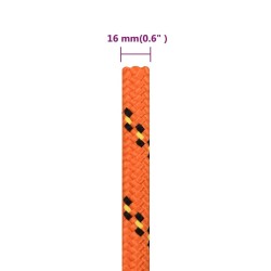 Corde de bateau Orange 16 mm 250 m Polypropylène 
