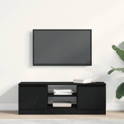 Meuble TV chêne noir 102x30x36 cm bois d'ingénierie 