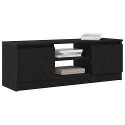 Meuble TV chêne noir 102x30x36 cm bois d'ingénierie 