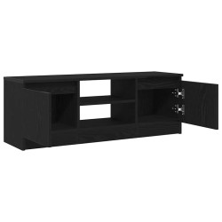 Meuble TV chêne noir 102x30x36 cm bois d'ingénierie 