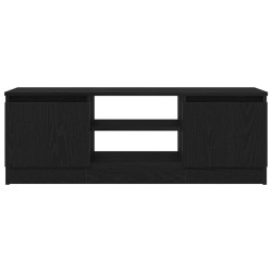 Meuble TV chêne noir 102x30x36 cm bois d'ingénierie 