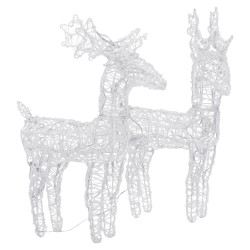 Rennes de Noël 2 pcs 80 LED Multicolore Acrylique 