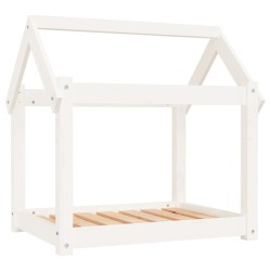 Lit pour chien Blanc 71x55x70 cm Bois de pin solide 