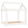 Lit pour chien Blanc 71x55x70 cm Bois de pin solide 