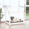 Lit pour chien Blanc 71x55x70 cm Bois de pin solide 
