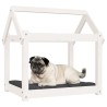 Lit pour chien Blanc 71x55x70 cm Bois de pin solide 