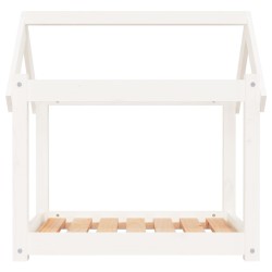 Lit pour chien Blanc 71x55x70 cm Bois de pin solide 