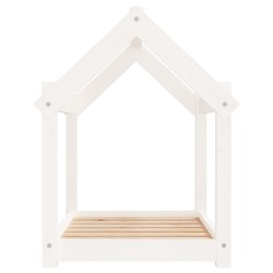 Lit pour chien Blanc 71x55x70 cm Bois de pin solide 
