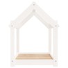 Lit pour chien Blanc 71x55x70 cm Bois de pin solide 