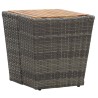 Table à thé gris 41,5x41,5x43cm résine tressée et bois d'acacia 