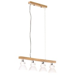 Plafonnier industriel Blanc E27 Bois de manguier 
