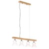 Plafonnier industriel Blanc E27 Bois de manguier 