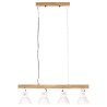 Plafonnier industriel Blanc E27 Bois de manguier 