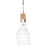 Plafonnier industriel Blanc E27 Bois de manguier 