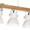 Plafonnier industriel Blanc E27 Bois de manguier 