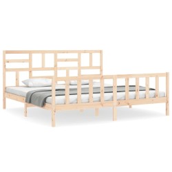 Cadre de lit sans matelas bois massif de pin 