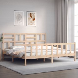 Cadre de lit sans matelas bois massif de pin 