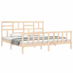 Cadre de lit sans matelas bois massif de pin 
