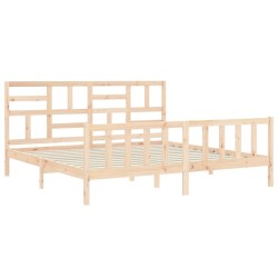 Cadre de lit sans matelas bois massif de pin 