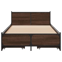Cadre de lit avec tiroirs sans matelas chêne marron 100x200 cm 