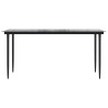 Table à dîner de jardin Noir 160x80x74 cm Acier et verre trempé 