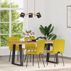 Chaises à manger lot de 4 jaune velours 