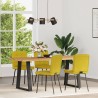 Chaises à manger lot de 4 jaune velours 