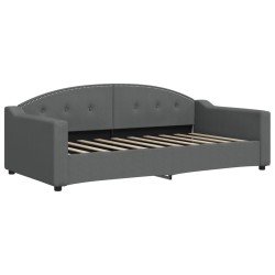 Lit de repos sans matelas gris foncé 90x190 cm tissu 