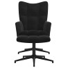 Chaise de relaxation avec tabouret Noir Velours 
