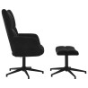 Chaise de relaxation avec tabouret Noir Velours 