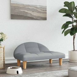 Lit pour chien gris clair 70x52x30 cm tissu 
