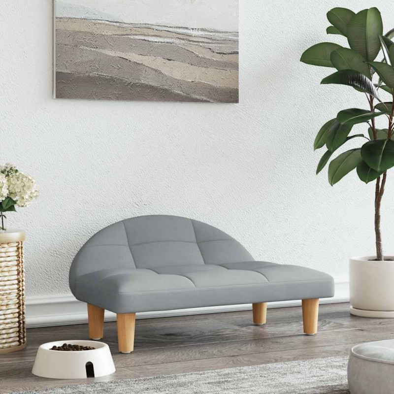 Lit pour chien gris clair 70x52x30 cm tissu 