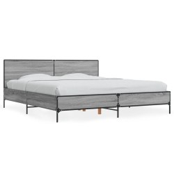 Cadre de lit sans matelas sonoma gris 200x200 cm 